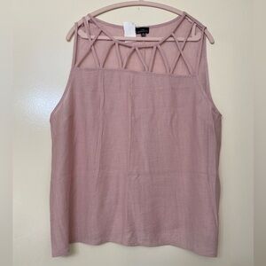 Mauve Tank Top with Lattice Detail
